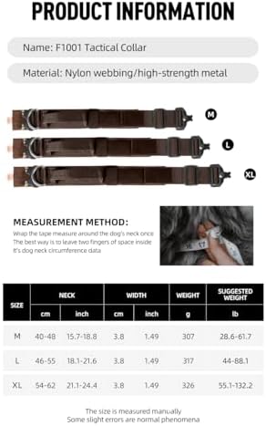 Tactical Dog Collar with Handle(Dark Brown, XL)