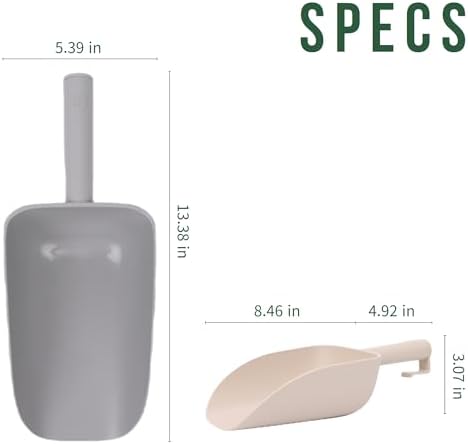Extra Big Multipurpose Scoop– Solid Deep Scooper for Any Household – Disposing/Replacing Litter – Big Size Animal Pet Food Shovel – 44oz