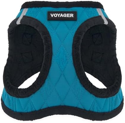Voyager Step-in Plush Dog Vest Harness -Turquoise Plush, X-Large