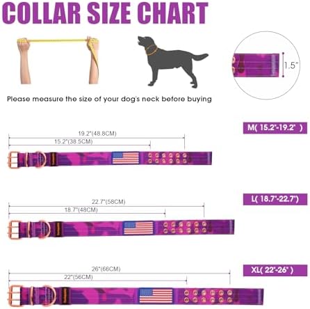 Heavy Duty Dog Collar for Large Dogs,Purple Camo,Extra Large