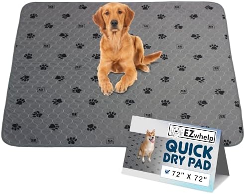 EZwhelp Reusable Quick-Dry Pee Pad, Waterproof Non-Slip 72x72 in, 1 Pack