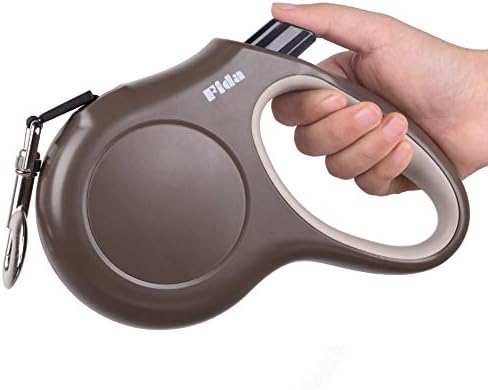 Fida Retractable Dog Leash, 16ft Heavy Duty Pet Walking Leash for X-Small/Small/Medium/Large Dog or Cat up to 110 lbs, Tangle Free. One-Hand Brake (Large, Coffee)