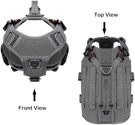 ICEFANG No Pull Tactical Dog Harness for Small Dogs,Adjustable Dog Vest