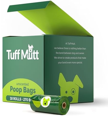 Tuff Mutt Dog Poop Bags, 18 Rolls with 15 Bags Each