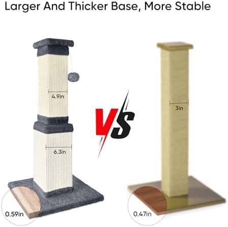 Cat Scratching Post for Indoor Cats, 32Inch Sisal Cat Scratcher