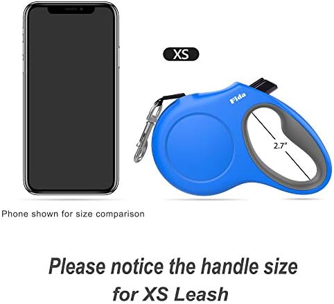 Fida Retractable Dog Leash with Dispenser and Poop Bags, 10 ft, Blue