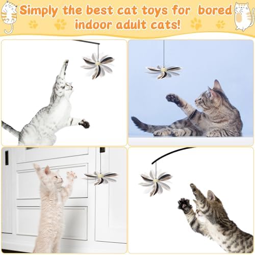 8 Pcs Cat Feather Propeller Toys Refills Replacement Propeller Interactive Cat Toy Refills Kittens Toy Feather Replacement Wand Teasers Attachments for Kittens Wand(Lovely)