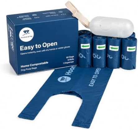 ACTUALLY EASY TO OPEN, 80 Large Dog Poop Bags + Dispenser