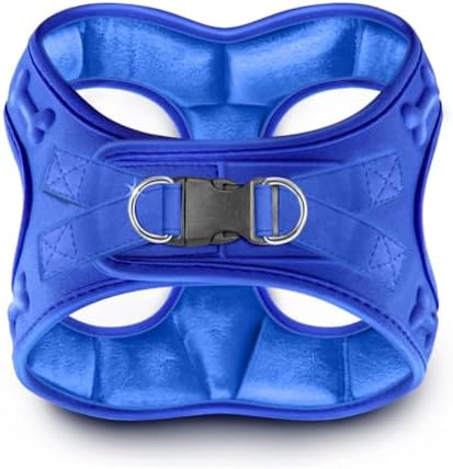 Comfort Fit Dog Harness Step in No Pull Harness for Small Medium Sized Dogs Soft Padded No Escape Harness Adjustable Easy Buckle with Leash Attachment D-Ring Extra Comfort Inside Velvet Plush XS Blue