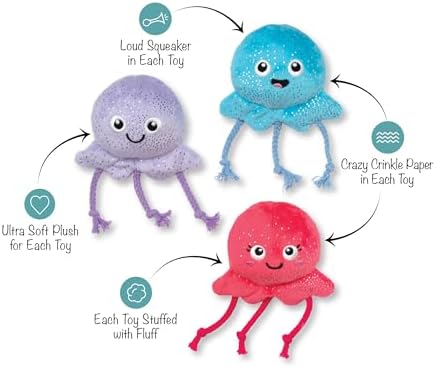 Fringe Studio Too TENTA-Cool Small Plush Dog Toy 3PCS Set, PetShop Collection (662127)