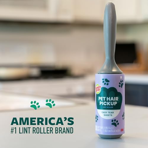 Scotch-Brite Pet Hair Pickup Lint Roller with Handle, 50% Stickier, Fur and Fluff Remover for Clothes Furniture and Pet Beds, 2 Pack, 60 Easy-Tear Sheets Total