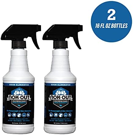 NOK OUT Odor Remover, Pet Deodorizer and Cleaning Spray, Made in the USA, 16 Fluid Ounce Spray, 2-Pack