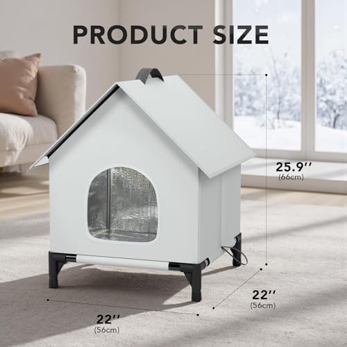 Large Cat House for Outside&Indoor,Insulated and Weatherproof,Foldable Cats Shelter, Bigger Cat House, Selfwarming Cat Shelter Large Cave Bed for Winter,Garden(22 x 22 x 26 inch,XL,Normal)