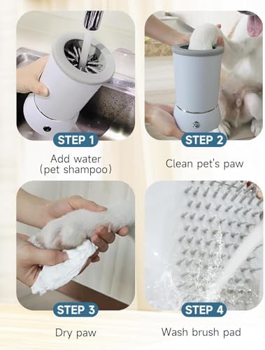 Automatic Dog Paw Cleaner for Dogs，2 Speeds Electric Paw Feet Cleaner for Small Medium Dogs Cats Pet