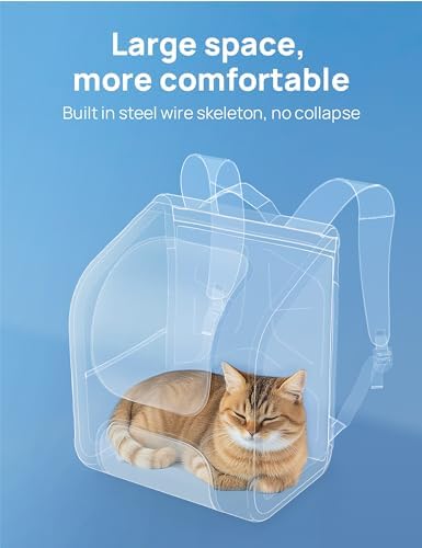 Pecute Cat Backpack Carrier,Large Space Cat Bubble Backpack,Ergonomic,Black