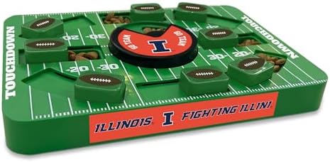 Pets First NCAA Illinois Large Puzzle Toy, Interactive Treat Dispenser, Slow Feeding Toy for Dogs, New Large Size