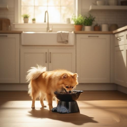 Nihow Elevated Ceramic Dog Bowls: 6.5 Inch Raised Dog Bowl for Food & Water