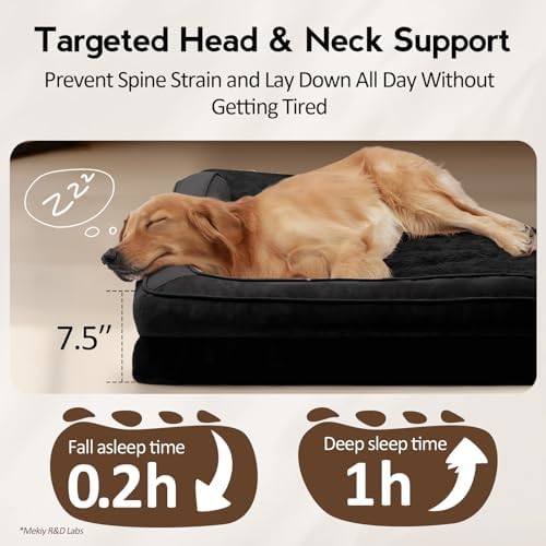 MEKIY Orthopedic Waterproof Dog Bed with Sides for Large Sizes Dogs