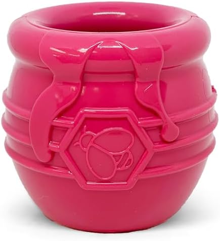 SodaPup Honey Pot – Durable Dog Treat Dispenser & Enrichment Toy Made in USA from Non-Toxic, Pet Safe, Food Safe Natural Rubber Material for Mental Stimulation, Problem Chewing, Calming Nerves, & More