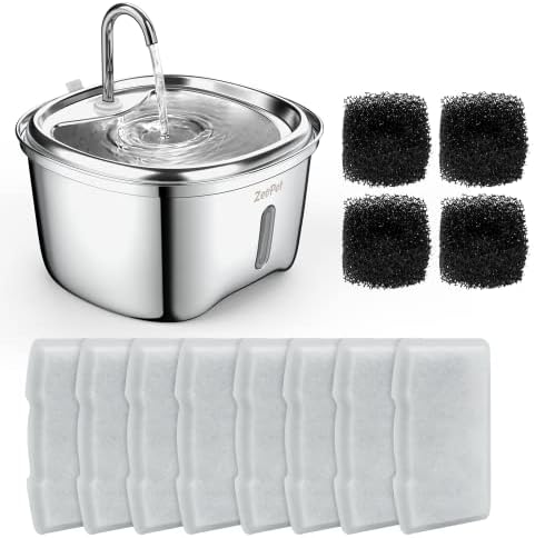 cat water fountain filter Replacements for 120oz/3.5L Stainless Steel D90 Pet Water Fountain,(Pump filter x4, Carbon Resin Filters x8)