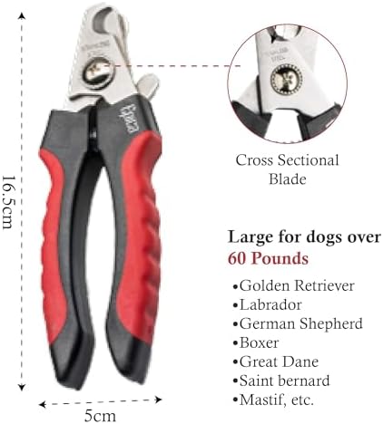 Epica Dog and Cat Nail Clippers, Claw Trimmer, Safety Guard, Easy & Safe