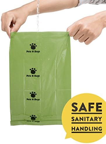 Poop Bags, Environment Friendly Pets N Bags Dog Waste Bags, Biodegradable, Refill Rolls, Includes Dispenser (16 Rolls / 240 Count)