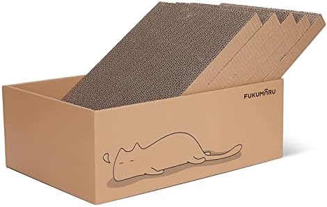 FUKUMARU 5 PCS Cat Scratching Boards, 11.4 Inch Ex-Large Cat Scratcher Box