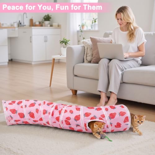 Glittme S-Shape Cat Tunnel, Foldable Cat Tunnels for Indoor Cats