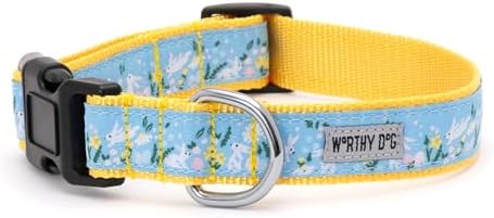 THE WORTHY DOG Summer Print, Adjustable Dog Collar, Small Dogs, Bunnies