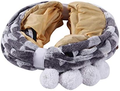 Cat Tunnel -Straight-Shaped, Gray Star Pattern, Soft Velvet Exterior, Oxford Fabric Fog-Proof Interior, Plush Toy Ball, Easily Washable, Conveniently Foldable, 47.2in/120cm