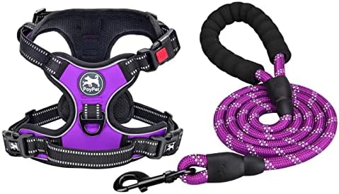 PoyPet Dog Harness and Leash Set, No Pull Vest with Front Clip and Handle