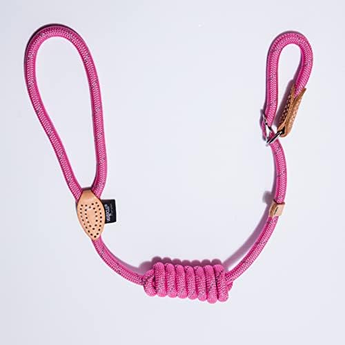 Puppy Pet Cat Dog Leash Collar Basic Accessories Reflective Retractable Dog Rope Pet Traction Belt 5FT(Medium 0.39IN, 24-66LB, Pink)