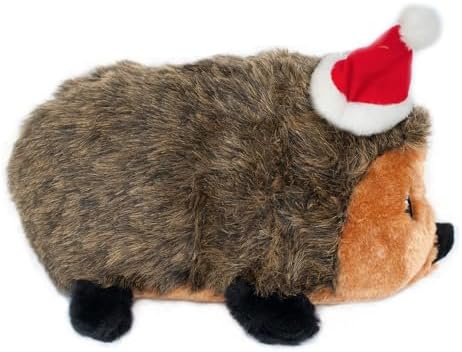 Zippy Paws - Holiday Hedgehog Plush Squeaky Dog Toy, Christmas Pet Gift - X-Large