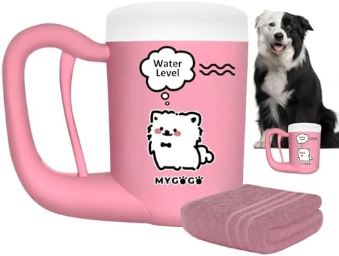 Semi-Automatic Paw Cleaner for Small Medium Dog Breeds, Premium Quality Silicone, Muddy Paw Washer, Essential Necessity (Pink, Medium)