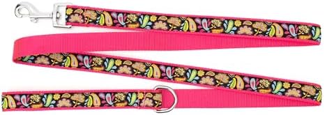 THE WORTHY DOG Fun Patterns Stylish Dog Leash, 5ft Length, Floral Paisley