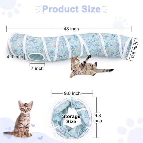 Glittme S-Shape Cat Tunnel, Foldable Cat Tunnels for Indoor Cats