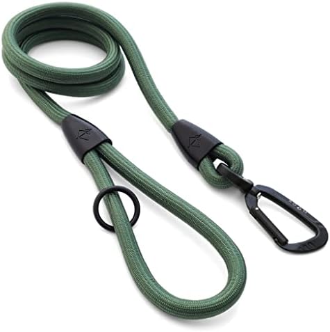 MADE TO ROAM Premium Everyday Leash - Ultra Soft Dog Leash with Aviation Aluminum Carabiner for Small, Medium, Large Dogs - Oregon Haze, 6ft (Rubber Coated Metal Clamps)