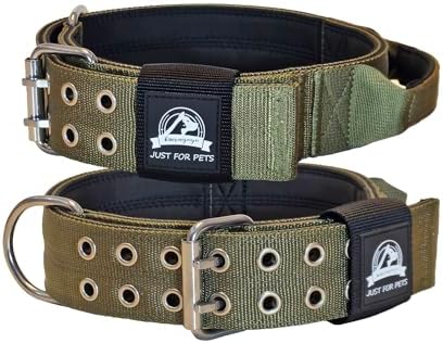4-Layer Nylon Dog Collar,Heavy Duty for Large Dogs,Army Green L