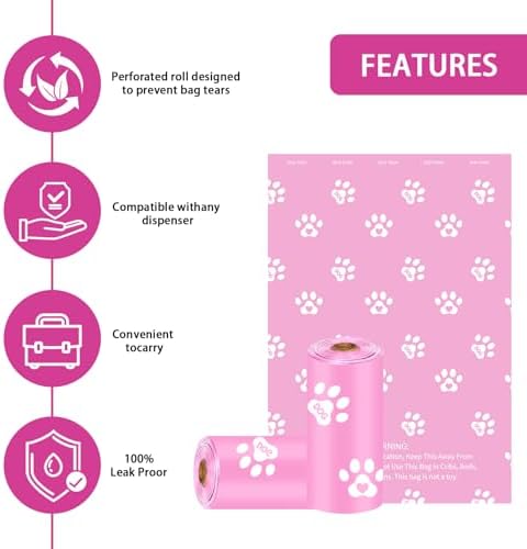 HZDHCLH Dog Poop Bags 540 Count Extra Thick Lavender Scented Pet Waste Bags