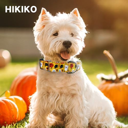 Hikiko Martingale Collar for Dogs with Halloween Pattern,Adjustable,L