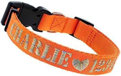 Embroidered Dog Collars Personalized, Custom Collar w Text and Phone Number | 3 Adjustable Sizes - 8 Colors | - Safe&Secure Pet Collars with ID, Pet Name for Boy, Girl Dogs, Puppy