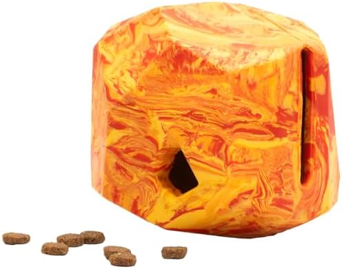 Ruffwear, Gnawt-a-Rock, Interactive Dog Toy, Salamander Orange