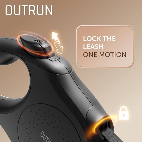 OUTRUN Retractable Dog Leash 16 FT Tape, up to 55 lb, No Tangle