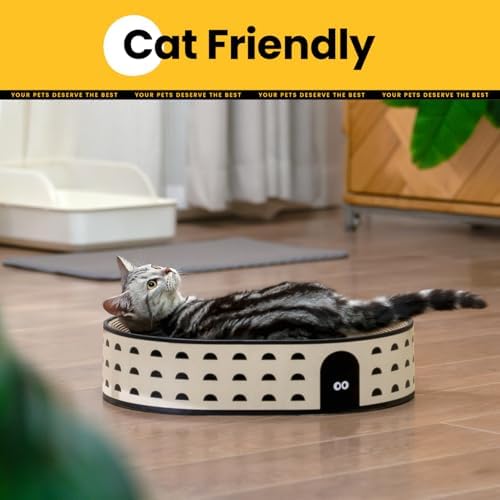 Conlun Oval Cat Scratcher Bed | Scratching Bowl Lounge for Kittens | Medium