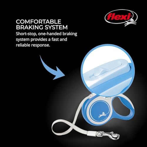 FLEXI® Comfort Tape Retractable Dog Leash, Small, 16 ft - Blue