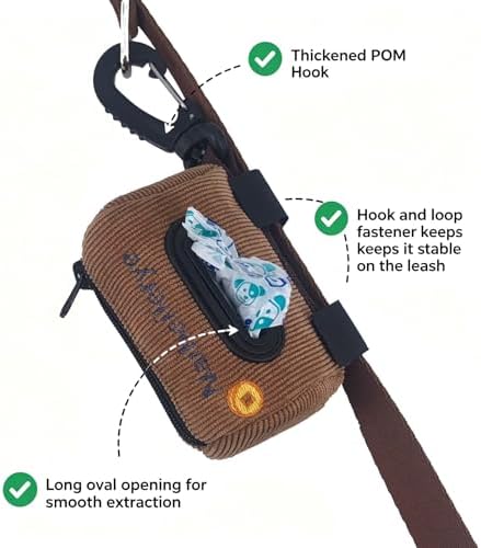 Dog Poop Bag Holder for Leashes doggie bag holder (Brown)