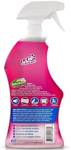 OdoBan Pet Solutions Oxy Stain Remover, Pet Stain Eliminator, Made in the USA, 6-Pack, 32 Ounce Spray Each