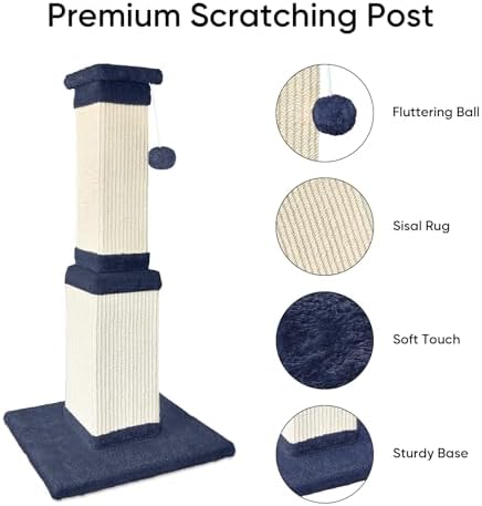 Cat Scratching Post for Indoor Cats, 32Inch Sisal Cat Scratcher