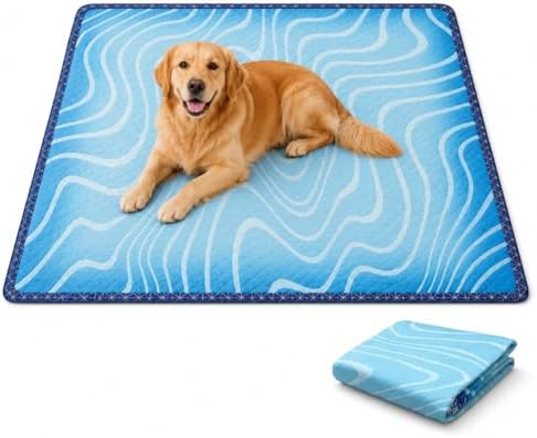 Washable Pee Pads for Dogs, Training Pads Puppy Pads Leak-Proof Reusable Pet Pad, Super Absorbent and Non-Slip Litter Cats Mat for Whelping, Playpen, Housebreaking, Blue 72''x72''