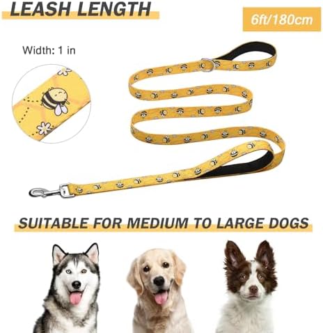 Hikiko 6FT Dog Leash Padded Double Handle with Designed Pattern